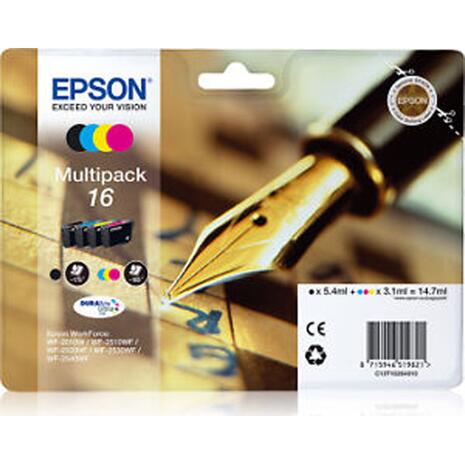 Μελάνι εκτυπωτή EPSON 16 T162640 Multipack Black/Cyan/Yellow/Magenta C13T16264012