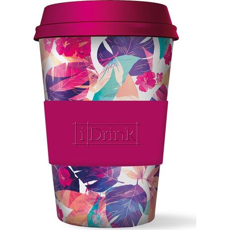 Kούπα θερμός i drink id0104 bamboo cup 435ml flowers