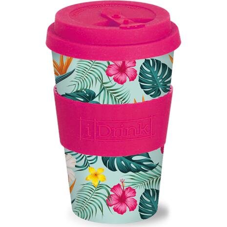 Kούπα θερμός i drink id0112 bamboo cup 435ml tropical vib