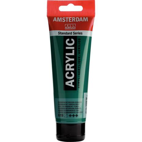 Ακρυλικό χρώμα Talens Amsterdam 619 permanent green deep 120 ml