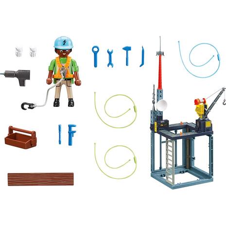 Playmobil City Action Starter Pack Εργοτάξιο με ανυψωτικό γερανό (70816)