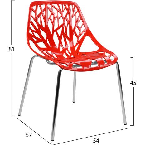 Καρέκλα Elsa πολυπροπυλενίου με κόκκινο κάθισμα 54x57x821εκ. HM0023.14 - Ανακάλυψε ποιοτικά και μοντέρνα Έπιπλα και Καρέκλες Επισκέπτη  για όλους τους χώρους από το oikonomou-shop.