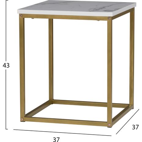 ΖΙΓΚΟΝ GRELAY 2 ΤΕΜ MDF ΟΨΗ ΜΑΡΜΑΡΟΥ & ΜΕΤΑΛΛΟ HM8762.11 45Χ45Χ50εκ. & 37Χ37Χ43 εκ.