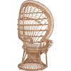 ΠΟΛΥΘΡΟΝΑ ROYAL PEACOCK HM9342 RATTAN ΣΕ ΦΥΣΙΚΟ-ΜΑΞΙΛΑΡΙ ΜΠΕΖ 114x72x150Yεκ.