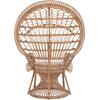 ΠΟΛΥΘΡΟΝΑ ROYAL PEACOCK HM9342 RATTAN ΣΕ ΦΥΣΙΚΟ-ΜΑΞΙΛΑΡΙ ΜΠΕΖ 114x72x150Yεκ.