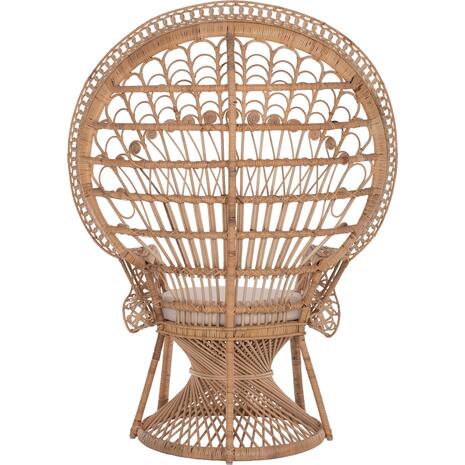 ΠΟΛΥΘΡΟΝΑ ROYAL PEACOCK HM9342 RATTAN ΣΕ ΦΥΣΙΚΟ-ΜΑΞΙΛΑΡΙ ΜΠΕΖ 114x72x150Yεκ.