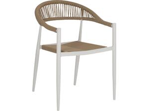 ΠΟΛΥΘΡΟΝΑ ΑΛΟΥΜΙΝΙΟΥ GRET HM5854.01 ΛΕΥΚΗ PE RATTAN ΜΠΕΖ 56x55,5x78Υεκ.