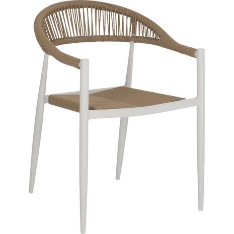 ΠΟΛΥΘΡΟΝΑ ΑΛΟΥΜΙΝΙΟΥ GRET HM5854.01 ΛΕΥΚΗ PE RATTAN ΜΠΕΖ 56x55,5x78Υεκ.