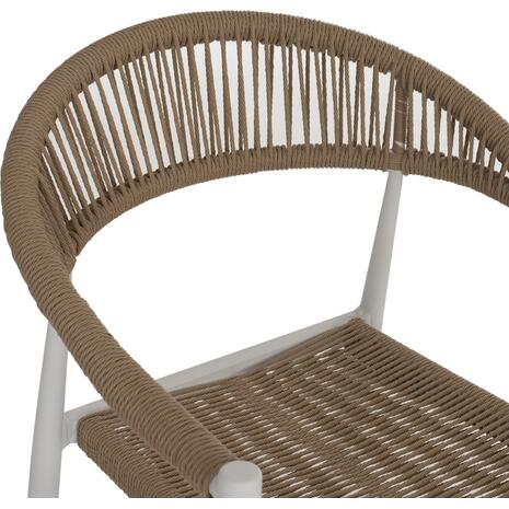 ΠΟΛΥΘΡΟΝΑ ΑΛΟΥΜΙΝΙΟΥ GRET HM5854.01 ΛΕΥΚΗ PE RATTAN ΜΠΕΖ 56x55,5x78Υεκ.