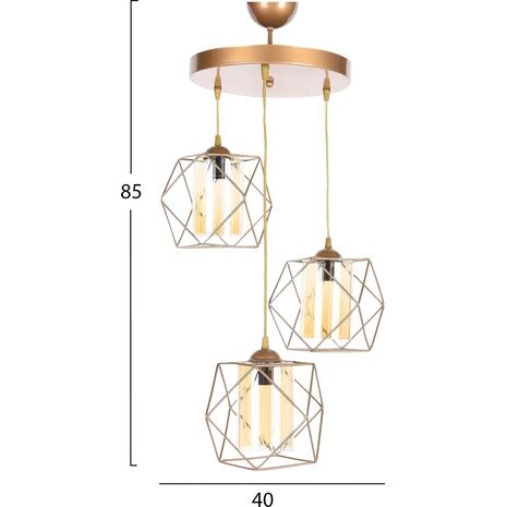 ΦΩΤΙΣΤΙΚΟ ΟΡΟΦΗΣ 3ΦΩΤΟ ΧΡΥΣΟ HM7515.01 40x85 εκ.