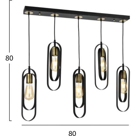 ΦΩΤΙΣΤΙΚΟ ΟΡΟΦΗΣ ΠΟΛΥΦΩΤΟ ΜΕΤΑΛΛΙΚΟ ΜΑΥΡΟ ΧΡΥΣΟ HM7545.01 80x80 εκ.