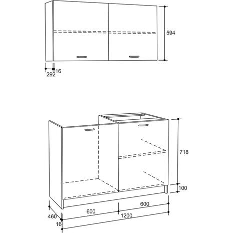 ΣΥΝΘΕΣΗ ΚΟΥΖΙΝΑΣ BLAINE ΜΕΛΑΜΙΝΗ SONAMA-ΛΕΥΚΟ HM2439 120x46-29,2εκ.