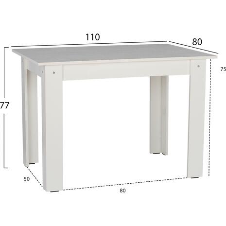 ΤΡΑΠΕΖΙ ΚΟΥΖΙΝΑΣ 110x80x77Υεκ. ΛΕΥΚΟ HM2428.03