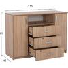 ΜΠΟΥΦΕΣ ΜΕ 2 ΝΤΟΥΛΑΠΙΑ Κ 3 ΣΥΡΤΑΡΙΑ ADLER SONAMA OAK HM2430 120X45X85Yεκ.