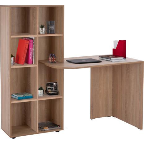 ΓΡΑΦΕΙΟ ΜΕ ΒΙΒΛΙΟΘΗΚΗ ADLER SONAMA OAK HM2417.01 140Χ60Χ138Υεκ.