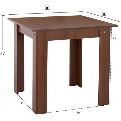 ΤΡΑΠΕΖΙ ΚΟΥΖΙΝΑΣ KELVIN 80x80x77Υεκ. ΚΑΡΥΔΙ HM2427.04