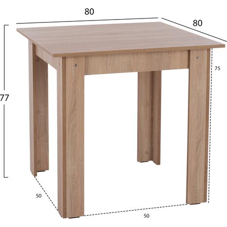 ΤΡΑΠΕΖΙ ΚΟΥΖΙΝΑΣ KELVIN HM2427.01, 80x80x77Υεκ., SONOMA OAK