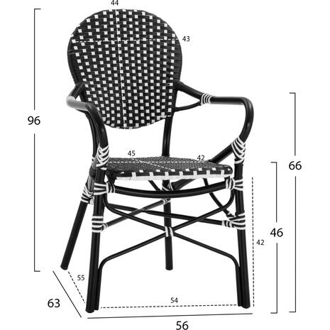 ΠΟΛΥΘΡΟΝΑ ΑΛΟΥΜΙΝΙΟΥ BAMBOO LOOK ΜΕ ΜΑΥΡΟ ΛΕΥΚΟ WICKER HM5793.02 56X63X96Y εκ.