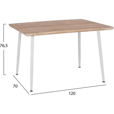 ΣΕΤ 5ΤΜΧ ΤΡΑΠΕΖΙ SONAMA & ΚΑΡΕΚΛΕΣ VANESSA ΛΕΥΚΟ ΧΡΩΜΑ ΜΕΤΑΛΛΙΚΑ ΠΟΔΙΑ HM11024.01 120x70x76.5 cm