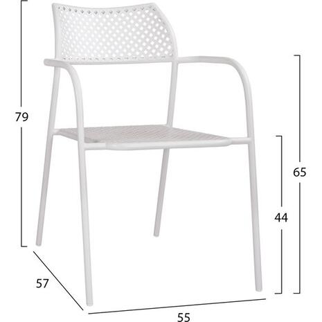 ΚΑΡΕΚΛΑ ΜΕΤΑΛΛΙΚΗ ΛΕΥΚΗ THETIS HM5173.12 55x57x79 cm