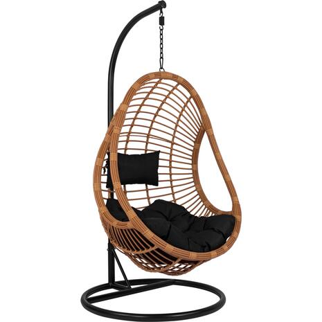 ΚΡΕΜΑΣΤΗ ΠΟΛΥΘΡΟΝΑ ΦΩΛΙΑ CALLIE HM5541.04 ΜΕ ΜΠΕΖ WICKER & ΜΑΥΡΑ ΜΑΞΙΛΑΡΙΑ Φ105Χ195Υ εκ.