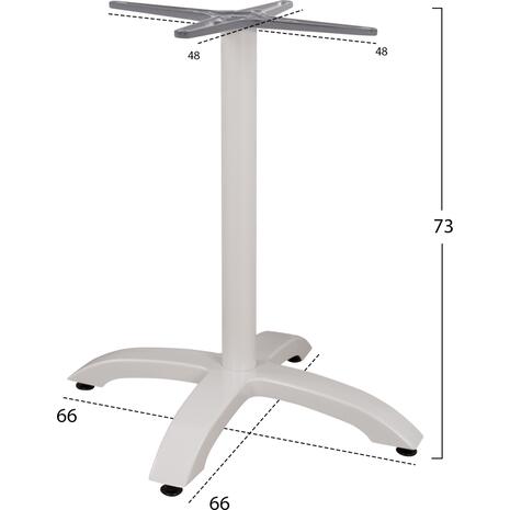 ΒΑΣΗ ΑΛΟΥΜΙΝΙΟΥ HM460.02 ΛΕΥΚΗ ΜΑΤ 66Χ66Χ73Υεκ. ΜΕ ΣΤΑΥΡΟ 48Χ48εκ.