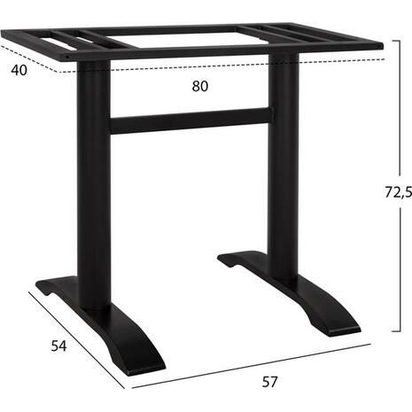 ΒΑΣΗ ΜΕΤΑΛΛΙΚΗ ΜΑΥΡΟ ΜΑΤ 57Χ54Χ72,5Υεκ. ΜΕ ΕΠΙΦΑΝΕΙΑ ΣΤΗΡΙΞΗΣ 80Χ40εκ.HM458