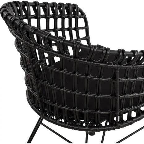 ΠΟΛΥΘΡΟΝΑ ΤΥΠΟΥ ΦΩΛΙΑ ΜΕΤΑΛΛΙΚΗ ALLEGRA HM5456.02 ΜΕ WICKER ΜΑΥΡΟ 59Χ56,5Χ83Υ εκ.