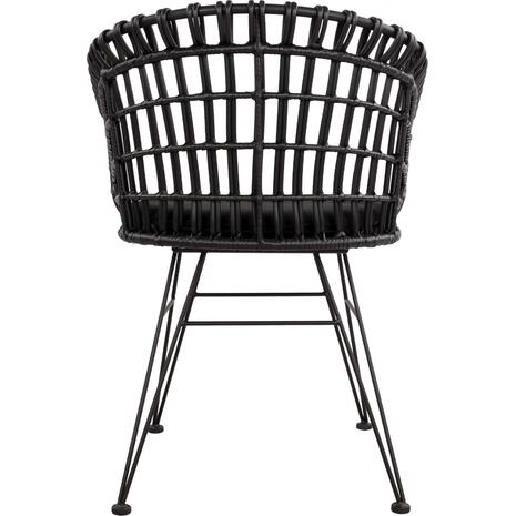 ΠΟΛΥΘΡΟΝΑ ΤΥΠΟΥ ΦΩΛΙΑ ΜΕΤΑΛΛΙΚΗ ALLEGRA HM5456.02 ΜΕ WICKER ΜΑΥΡΟ 59Χ56,5Χ83Υ εκ.