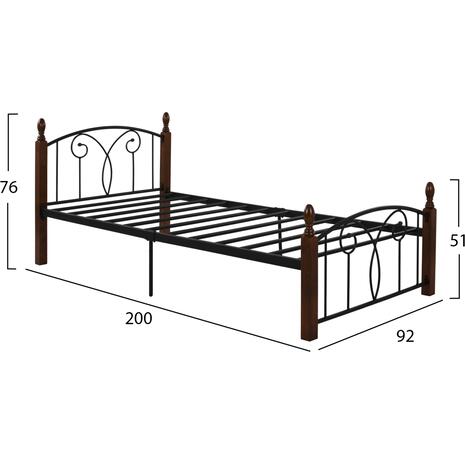 ΚΡΕΒΑΤΙ SUZIE ΜΕΤΑΛΛΟ ΞΥΛΟ ΜΟΝΟ ΣΤΡΩΜΑ 90x190 εκ. HM389