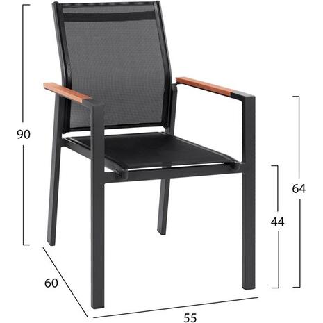 ΣΕΤ 5 ΤΜΧ ΜΕ ΤΡΑΠΕΖΙ POLYWOOD& ΠΟΛΥΘΡΟΝΕΣ MILLER ΓΚΡΙ HM10503.10