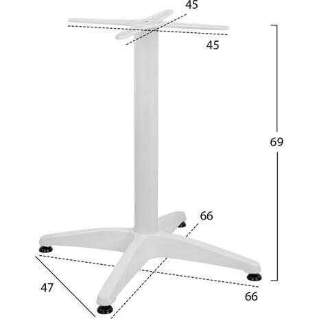 ΒΑΣΗ ΑΛΟΥΜΙΝΙΟΥ 4ΝΥΧΗ 66x66x69Υεκ. ΜΕ ΣΤΑΥΡΟ 45x45εκ. HM448.02 ΛΕΥΚΗ
