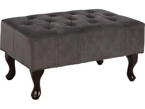 ΤΑΜΠΟΥΡΕ T.CHESTERFIELD EMMA HM226.10 ΓΚΡΙ ΒΕΛΟΥΔΟ-ΠΟΔΙΑ ΣΕ ΣΚΟΥΡΟ ΚΑΦΕ 78x46x40Yεκ