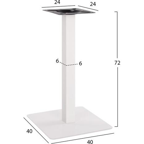 ΒΑΣΗ ΜΕΤΑΛΛΙΚΗ ΛΕΥΚΗ ΜΑΤ 40X40X72Υεκ. HM414.12