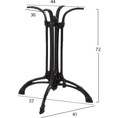 ΒΑΣΗ ΑΠΟ ΜΑΝΤΕΜΙ HM444 4ΝΥΧΗ ΣΕ ΜΑΥΡΟ ΧΡΩΜΑ 57X57X72