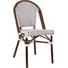 ΚΑΡΕΚΛΑ BISTRO ΑΛΟΥΜΙΝΙΟΥ BAMBOO LOOK ΜΕ ΛΕΥΚΟ-ΜΑΥΡΟ RATTAN HM5566.01 45x54x90Υεκ.