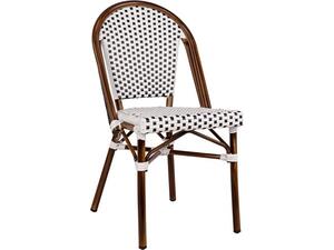 ΚΑΡΕΚΛΑ BISTRO ΑΛΟΥΜΙΝΙΟΥ BAMBOO LOOK ΜΕ ΛΕΥΚΟ-ΜΑΥΡΟ RATTAN HM5566.01 45x54x90Υεκ.