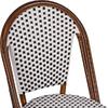 ΚΑΡΕΚΛΑ BISTRO ΑΛΟΥΜΙΝΙΟΥ BAMBOO LOOK ΜΕ ΛΕΥΚΟ-ΜΑΥΡΟ RATTAN HM5566.01 45x54x90Υεκ.