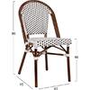 ΚΑΡΕΚΛΑ BISTRO ΑΛΟΥΜΙΝΙΟΥ BAMBOO LOOK ΜΕ ΛΕΥΚΟ-ΜΑΥΡΟ RATTAN HM5566.01 45x54x90Υεκ.