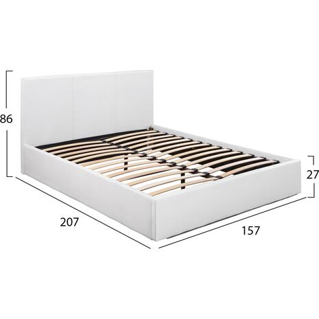 ΚΡΕΒΑΤΙ BOBBI PU ΛΕΥΚΟ ΜΕ ΑΠΟΘΗΚΕΥΤΙΚΟ ΧΩΡΟ 150x200 εκ. HM554.01