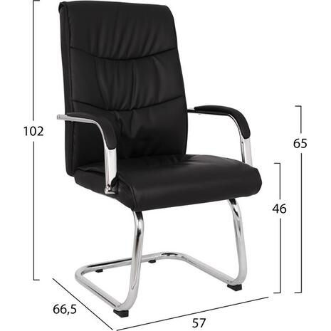 ΠΟΛΥΘΡΟΝΑ JACOB HM1045.11 ΜΑΥΡΟ PU ΜΕ ΒΑΣΗ ΧΡΩΜΙΟΥ 57x66,5x102 cm (σετ 2 τεμαχίων)