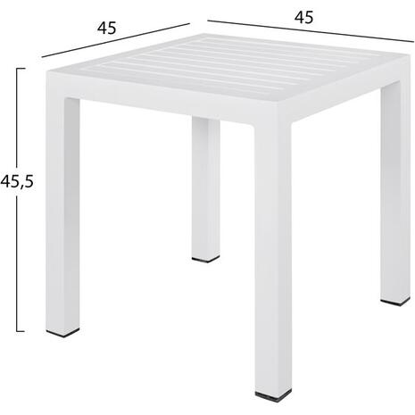 ΤΡΑΠΕΖΙ ΑΛΟΥΜΙΝΙΟΥ QIANA HM5402.01 ΛΕΥΚΟ 45x45x45,5 εκ.