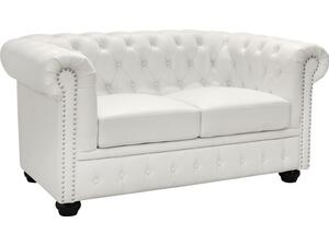 ΚΑΝΑΠΕΣ 2ΘΕΣΙΟΣ T.CHESTERFIELD HM3010.02 ΤΕΧΝΟΔΕΡΜΑ ΛΕΥΚΟ ΜΑΤ 155x90x73 εκ.