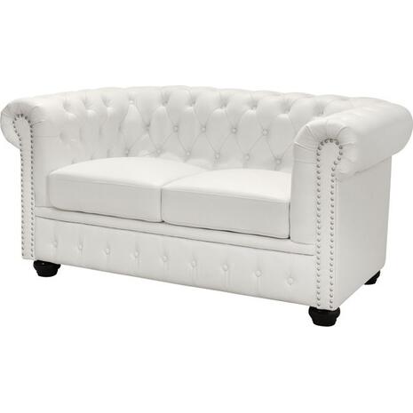 ΚΑΝΑΠΕΣ 2ΘΕΣΙΟΣ T.CHESTERFIELD HM3010.02 ΤΕΧΝΟΔΕΡΜΑ ΛΕΥΚΟ ΜΑΤ 155x90x73 εκ.