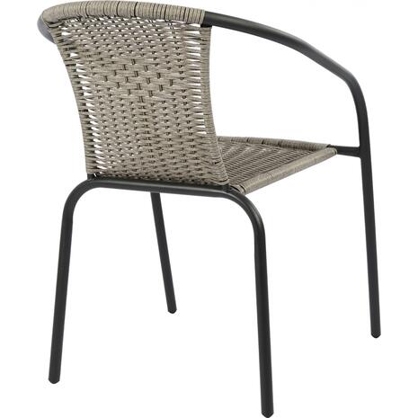 ΠΟΛΥΘΡΟΝΑ ΚΑΡΕΚΛΑ CAMEL HM5015.01 ΓΚΡΙ ΜΕΤΑΛΛΙΚΗ ΜΕ WICKER 48x48-53x72 εκ.