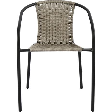 ΠΟΛΥΘΡΟΝΑ ΚΑΡΕΚΛΑ CAMEL HM5015.01 ΓΚΡΙ ΜΕΤΑΛΛΙΚΗ ΜΕ WICKER 48x48-53x72 εκ.