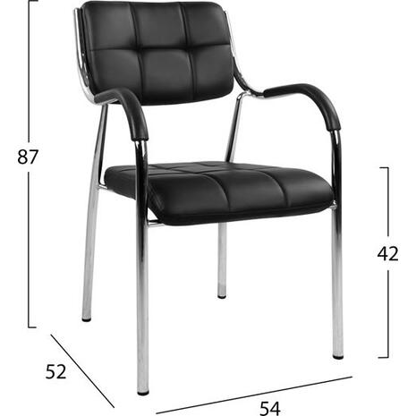 ΚΑΡΕΚΛΑ ΕΠΙΣΚΕΠΤΟΥ OBERON HM1018.01 ΜΑΥΡΟ PU 51x52x86Υ εκ.