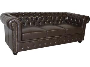 ΚΑΝΑΠΕΣ 3ΘΕΣΙΟΣ T.CHESTERFIELD HM3009.01 ΤΕΧΝΟΔΕΡΜΑ ΣΚΟΥΡΟ ΚΑΦΕ 208x90x73Υ εκ.