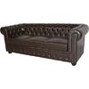 ΚΑΝΑΠΕΣ 3ΘΕΣΙΟΣ T.CHESTERFIELD HM3009.01 ΤΕΧΝΟΔΕΡΜΑ ΣΚΟΥΡΟ ΚΑΦΕ 208x90x73Υ εκ.