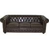 ΚΑΝΑΠΕΣ 3ΘΕΣΙΟΣ T.CHESTERFIELD HM3009.01 ΤΕΧΝΟΔΕΡΜΑ ΣΚΟΥΡΟ ΚΑΦΕ 208x90x73Υ εκ.